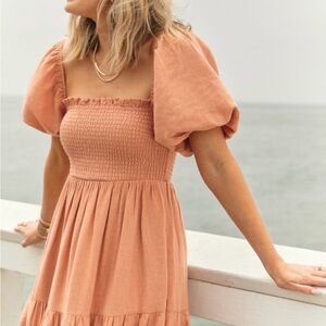 Abercrombie & Fitch Emerson Dress /Linen Blend in Terracotta